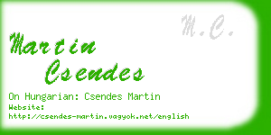 martin csendes business card